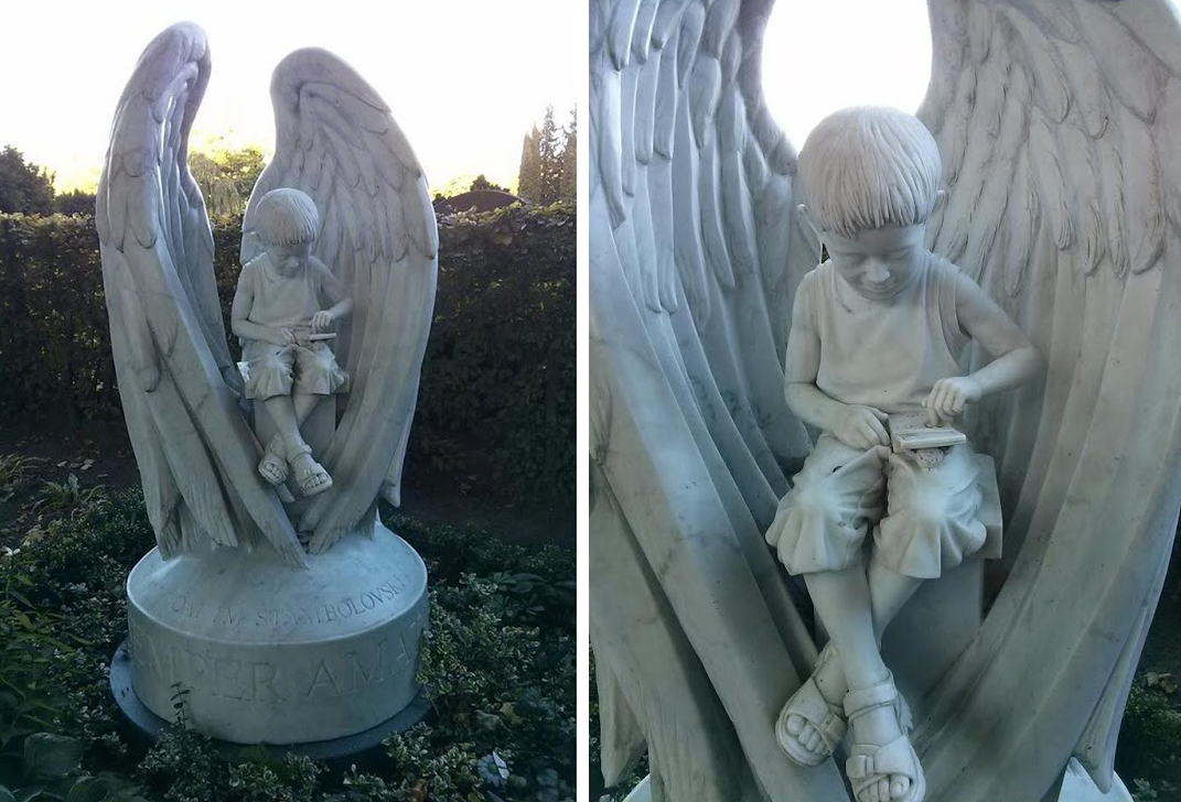 Замовлення скульптури ангелів для пам'ятників на цвинтарі