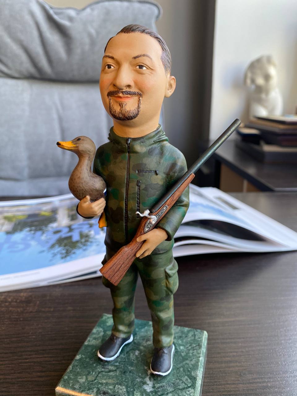 Cartoon figurine of a hunter,