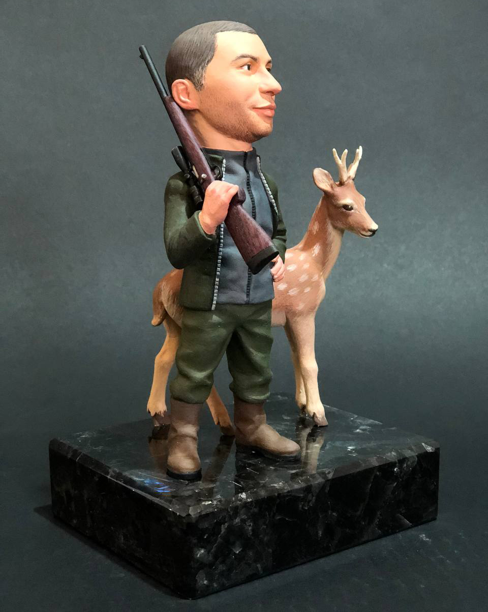 Cartoon figurine of a hunter
