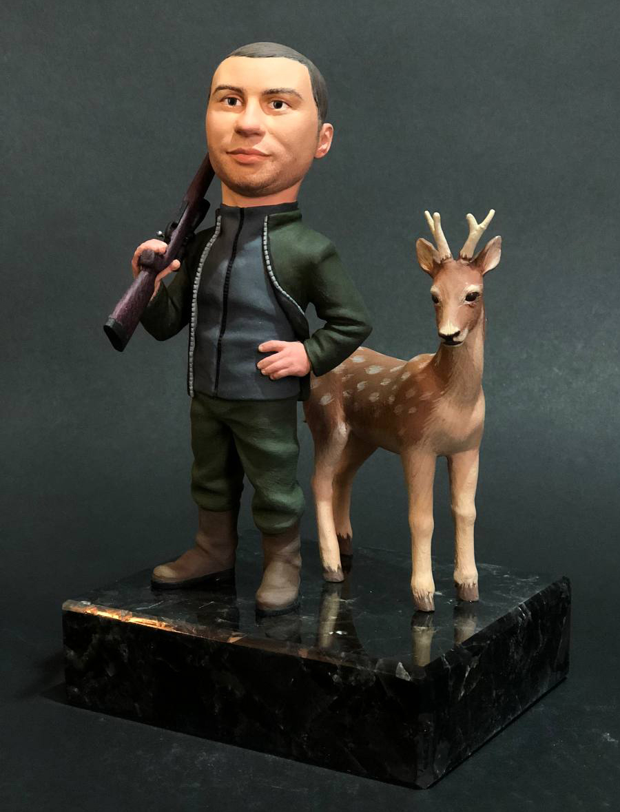 Cartoon figurine of a hunter