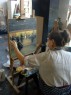 Alena Shtepura creating a painting