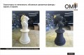 Foam plastic sculptures, three-dimensional chess pieces king and queen. Making sculptures from foam plastic.
