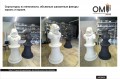 Foam plastic sculptures, three-dimensional chess pieces king and queen. Making sculptures from foam plastic.