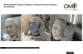 Making three-dimensional figures, a three-dimensional human head made of plastic.