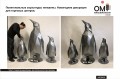 Полігональних скульптур пінгвінів. Новорічні прикраси для торгових центрів.