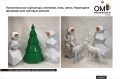 Polygonal sculptures of a snowman, Christmas tree, penguins. New Year's decorations for shopping centers.
