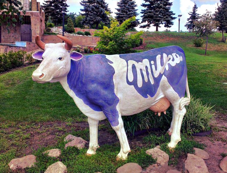 Advertising three-dimensional sculpture “Alpine cow “Milka”