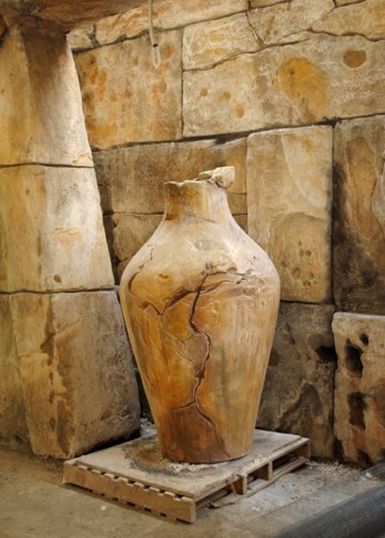 Gypsum sculpture amphora