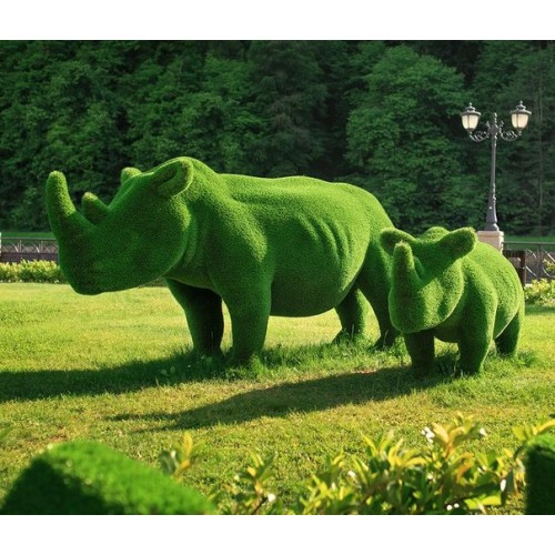 Topiary sculpture rhinoceros
