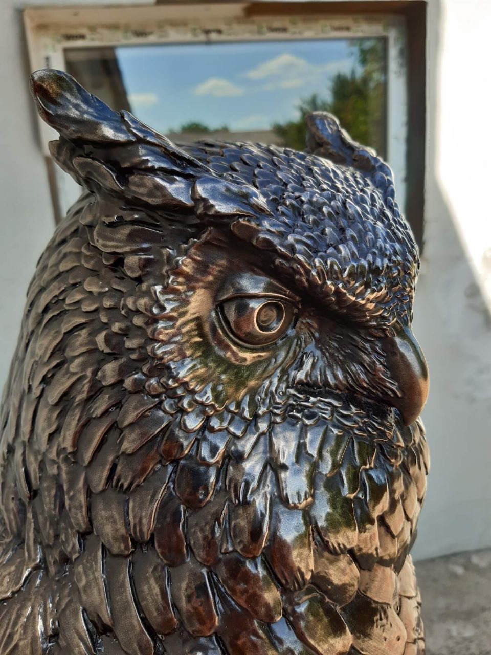 plastic owl sculpture