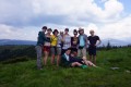 The team of the association of Ukrainian art masters is on vacation in the Carpathians.