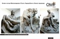 Copy of Michelangelo's Pietà statue. White marble tombstone.