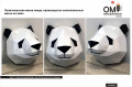 Полигональная маска панда, производство полигональных масок на заказ