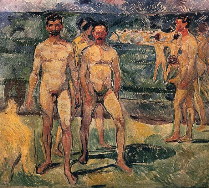 Мужчины на пляже, 1907