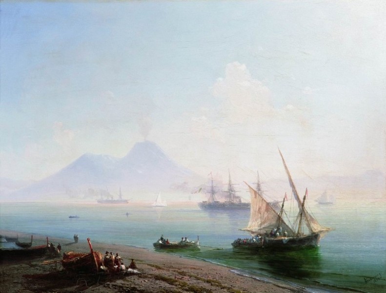 Shore of Naples. View of Vesuvius 1877