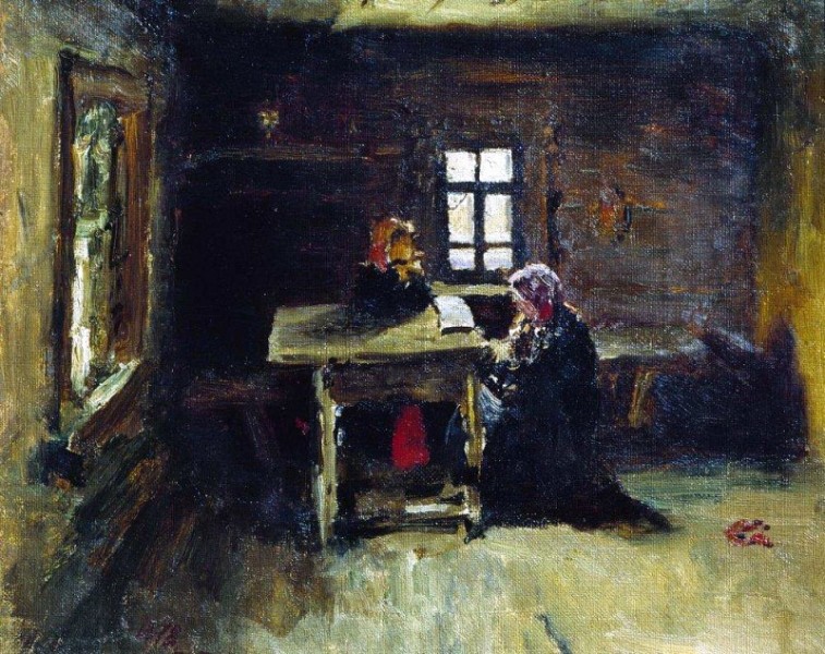 In the hut. 1878