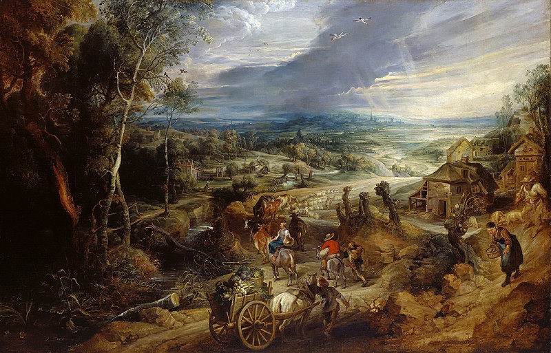 Summer, peasants going to market