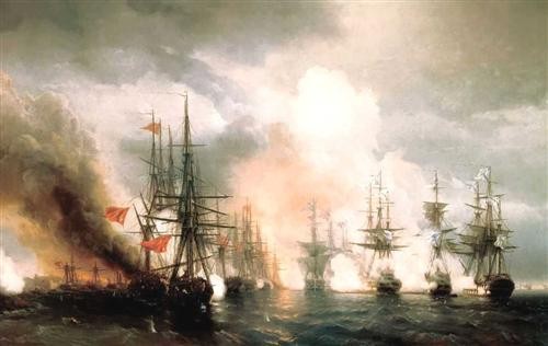 Russian-Turkish naval battle at Sinop on November 18, 1853