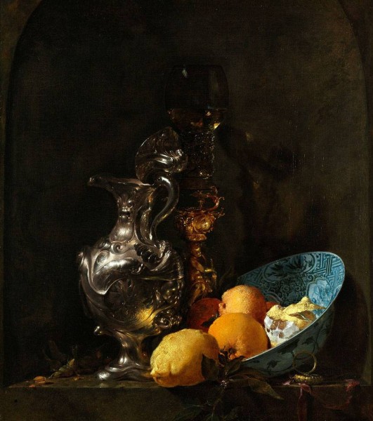 Репродукция "лимон с серебряной вазой"