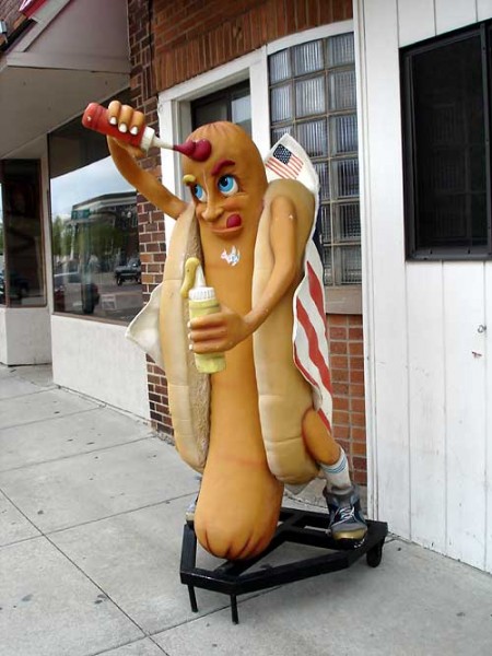 Hot dog plastic sculpture