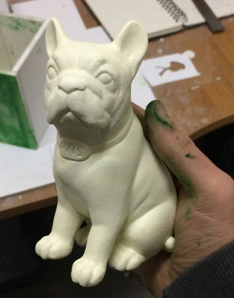Plaster figurine of a dog