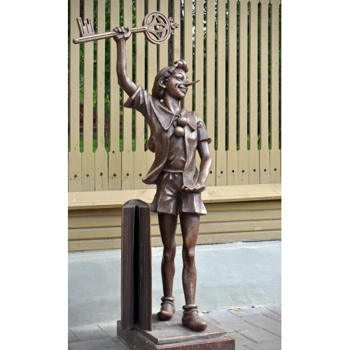 Bronze sculpture of Pinocchio.
