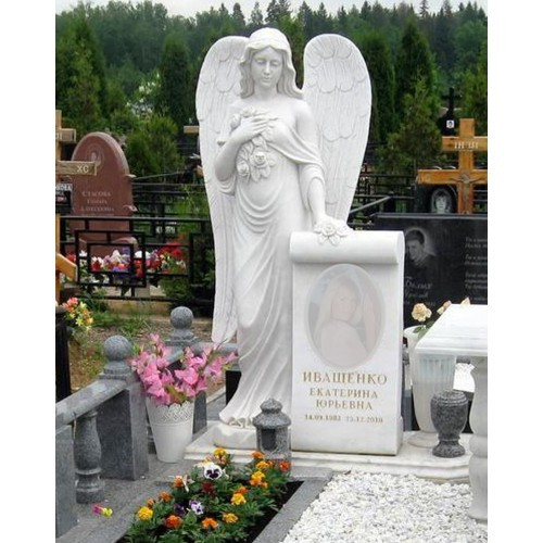 Making tombstones, marble monument, angel.