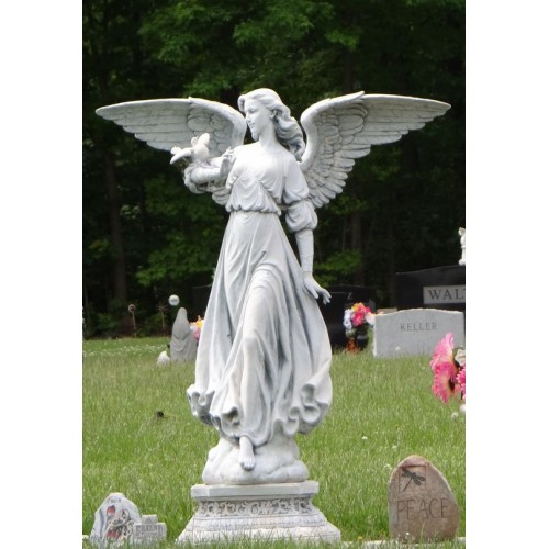 Marble sculpture of an angel on the grave
